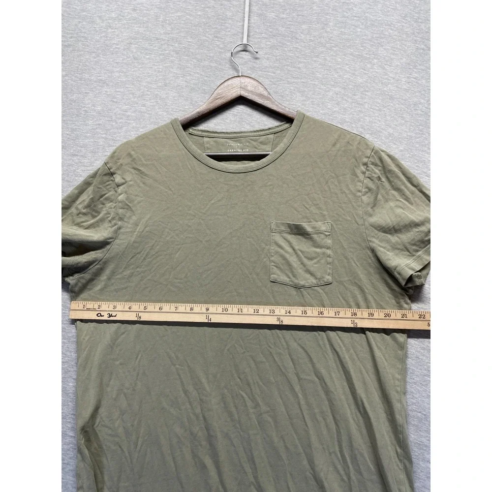 Banana Republic Garment Dyed T Shirt Mens Large Olive Green Crew Neck Cotton
